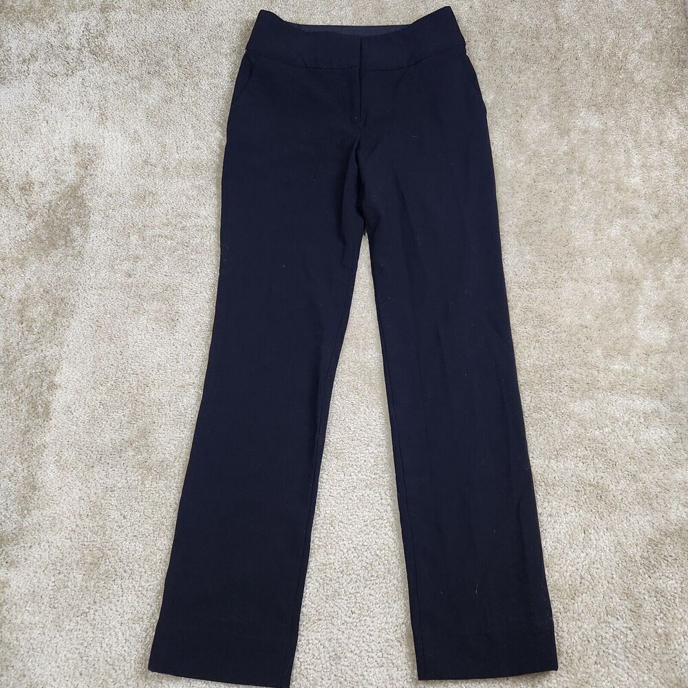 BCX Women's Size 5 Black Waist Slimming Straight Leg Trouser Dress Pants A335